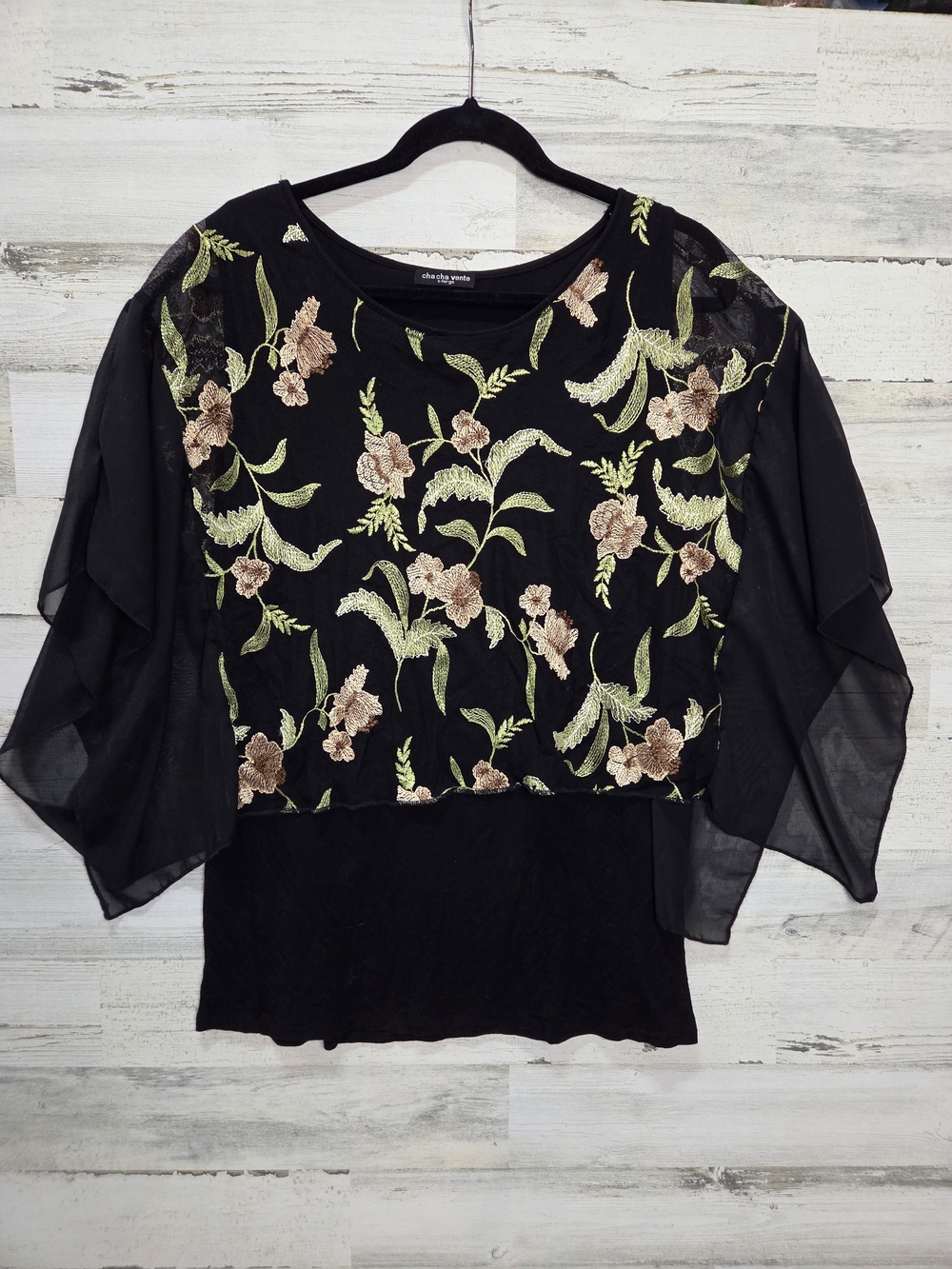 Embroidered Poncho Double Layered Fairy Top Size XL
